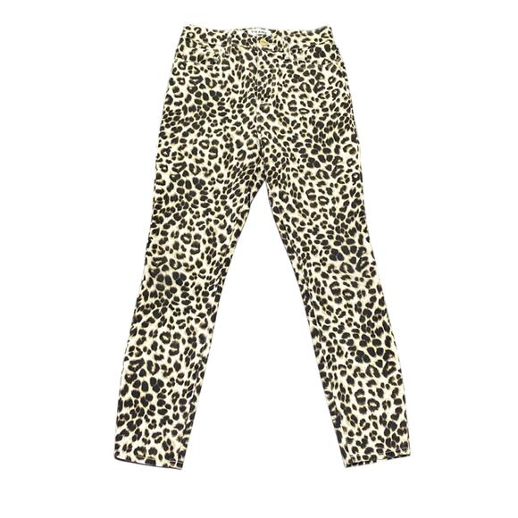 FRAME Ali High Rise Cigarette Jean Womens Sz 26 Leopard Slim Fit - Picture 1 of 6